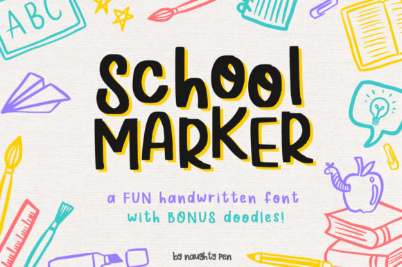 School Marker Display Font for Handmade Labels and Invitations